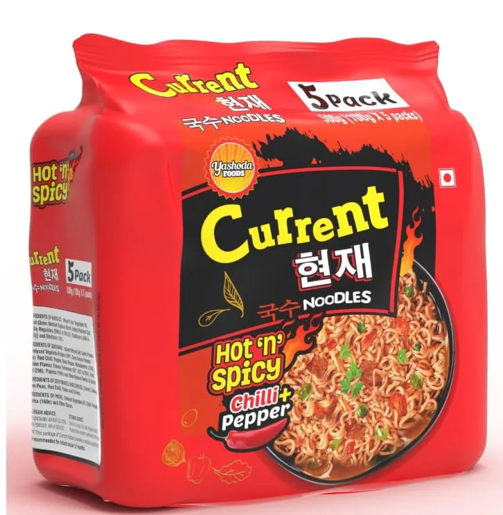Current Hot 'n' Spicy Chilli + Pepper Noodles (5pc) (500gm)